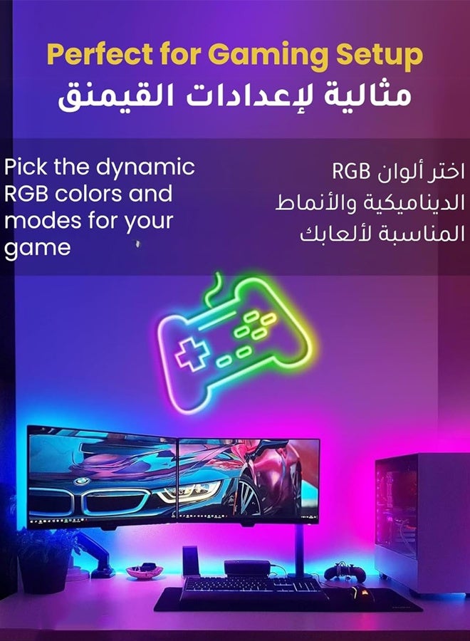 موثوقية التنبؤ ضوء نيون حبلي، يعمل بالطاقة عبر USB، شريط LED مقاوم للماء مع تطبيق، جهاز تحكم عن بعد، وتحكم عبر البلوتوث، مزامنة الموسيقى، تحكم صوتي، DIY، أضواء RGB مرنة لغرفة النوم، الألعاب، الديكور الخارجي، الديكور الداخلي - Image 5