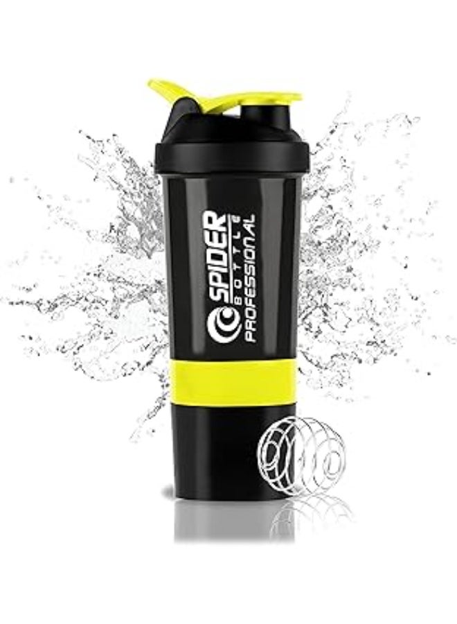 سبايدر بوتل زجاجة لمزج البروتين، مخصصة لممارسي تمارين اللياقة البدنية 500ملليلتر