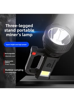 Generic Outdoor Camping Multi-function Flashlight Super Bright High-power Tripod Remote Long-range Portable Mine Light-Color:Black And Blue TY-839 (with Triangle Bracket)  - Image 1