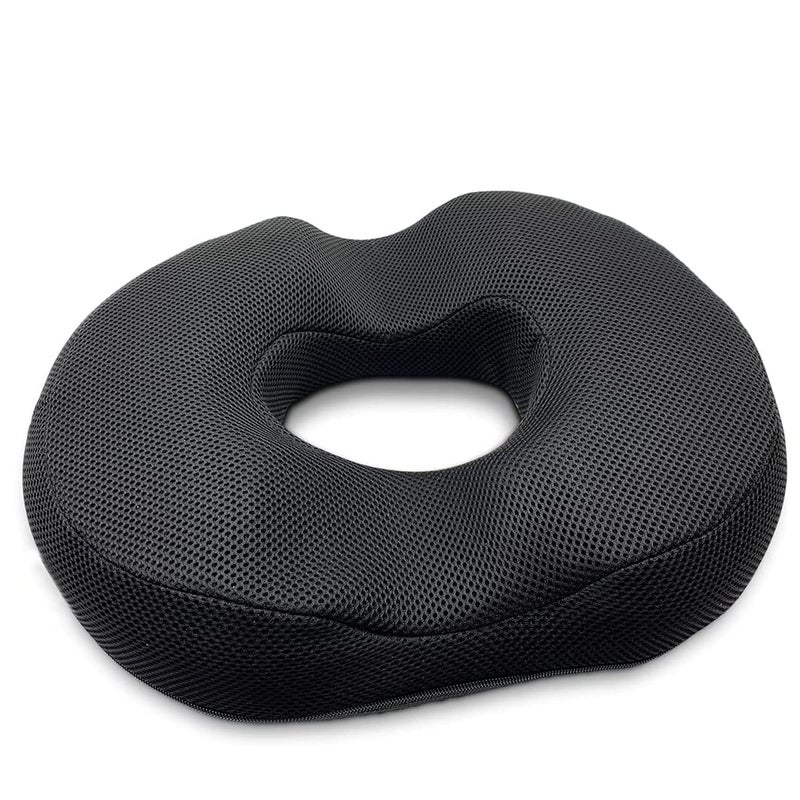 FAZISTA Soft Donut Pillow for Tailbone Pain Donut Pillow Hemorrhoid Tailbone Cushion Medical Donuts for Sitting Pain Relief Prostate Cushion for Bed Sores Office Chair Wheelchair Black - Image 1