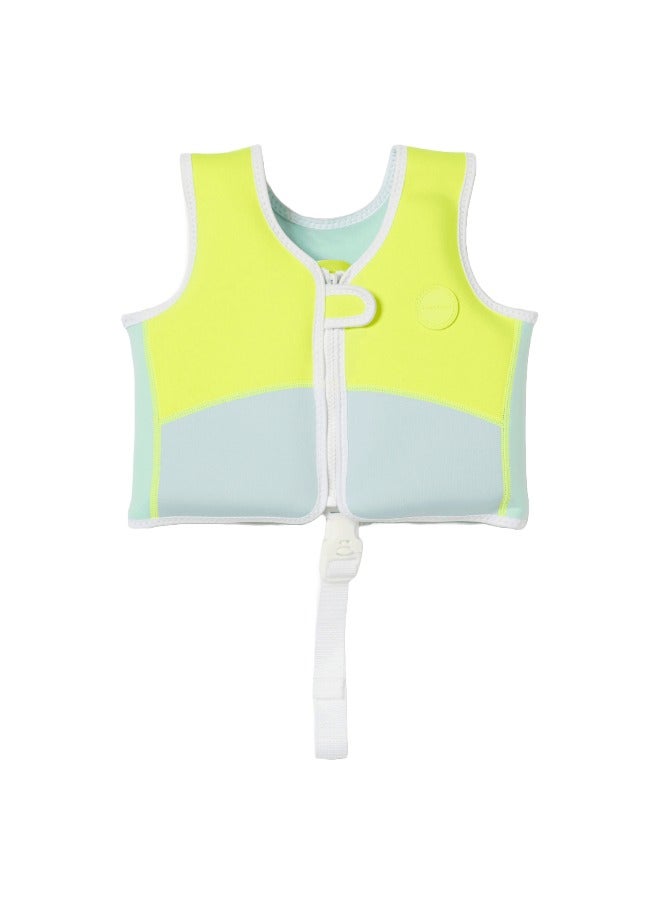 SUNNY LIFE Salty the Shark Swim Vest 3-6 Aqua Neon Yellow, Toddler Floatation Jacket, Learn-to-Swim Aid for Boys & Girls - Image 4
