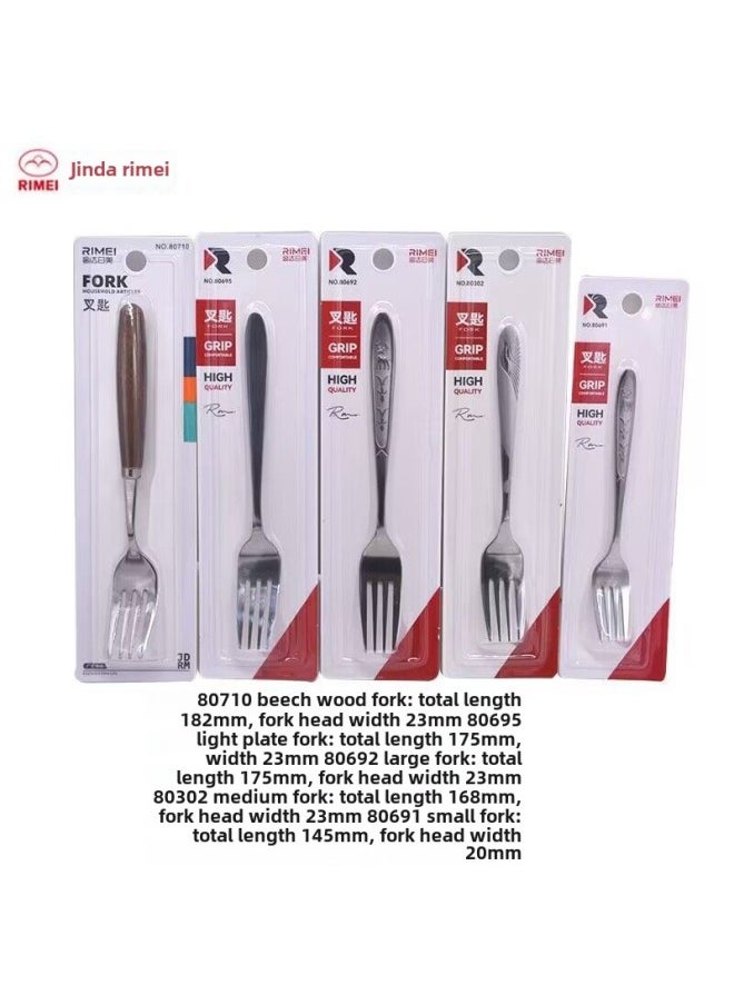 Generic - Stainless Steel Spoon Spoon Tableware High Color Value Jinda Japan-US Thickened Iron Spoon Rice Fork Soup Spoon-Color:Japanese And American 60697 Small Pointed Spoon - Image 1