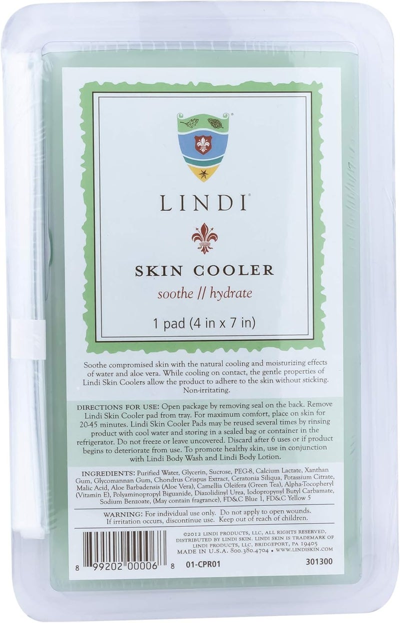 Lindi Skin Cooler Pad - Hydro-Gel for Cooling Relief and Moisturization with Aloe Vera and Green Tea (1 Pack, 4x7 inch) - Image 1
