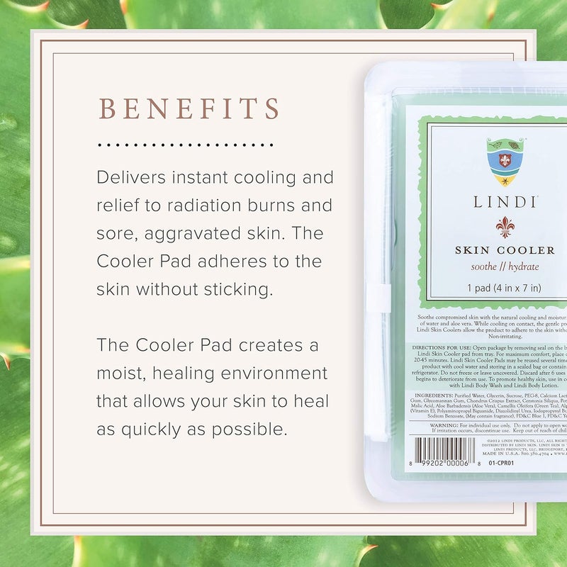 Lindi Skin Cooler Pad - Hydro-Gel for Cooling Relief and Moisturization with Aloe Vera and Green Tea (1 Pack, 4x7 inch) - Image 3