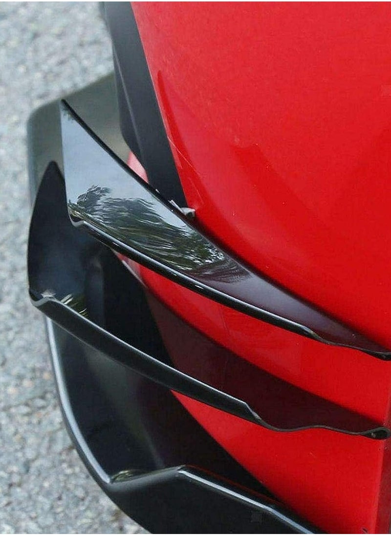 SYOSI - Diffuser Shark Fin Kit for Car Spoiler Wing, Auto Parts Car Carbon Fiber Texture Decoration Front Bumper Side Canards Splitter Fins Universal Black 4Pcs Set - Image 1