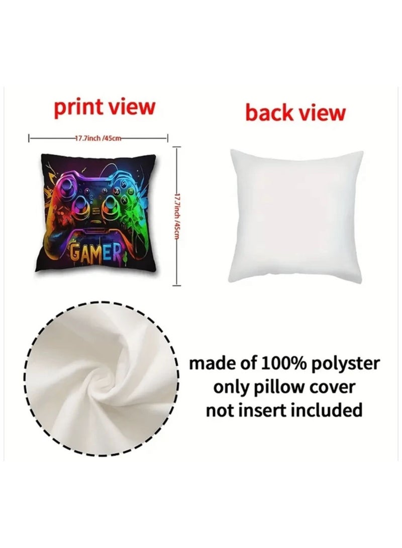 Decorative cushion cover without filling for sofa with gaming print, multi-colour, 45*45cm - Image 2