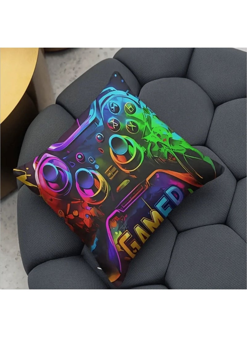 Decorative cushion cover without filling for sofa with gaming print, multi-colour, 45*45cm - Image 4