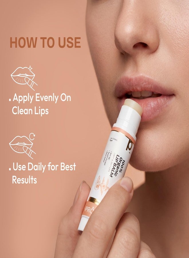 Proskire 100% Organic Lip Balm SPF 50 for Dark, Dry Lips | Peach Extract & Shea Butter for Soft Pink Lips | Hydrating Non-Sticky Lip Care for Men & Women - Image 5