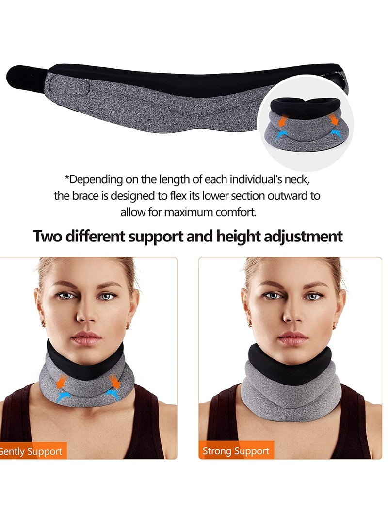 Excefore Neck Brace for Neck Pain and Support, Foam Cervical Collar for Sleeping, Vertebral Whiplash Wrap Alignment and Stabilize, Neck Support Brace for Pressure Relief for Women and Men(3" Depth Collar) - Image 4
