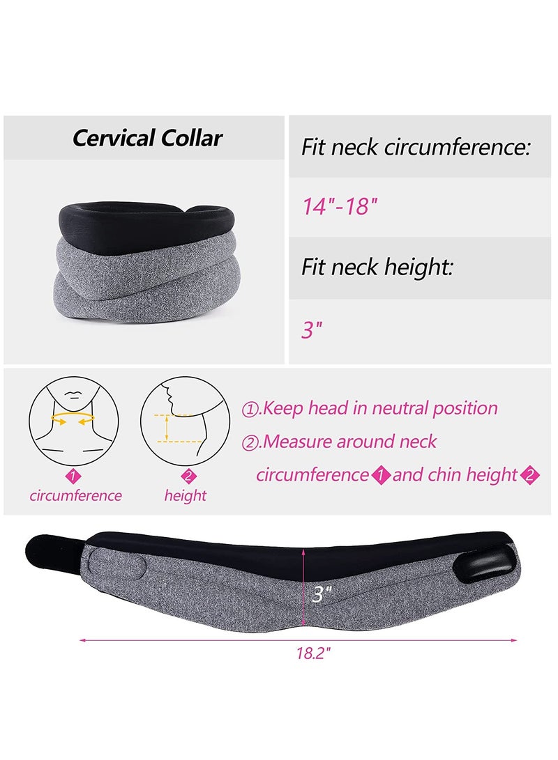 Excefore Neck Brace for Neck Pain and Support, Foam Cervical Collar for Sleeping, Vertebral Whiplash Wrap Alignment and Stabilize, Neck Support Brace for Pressure Relief for Women and Men(3" Depth Collar) - Image 2