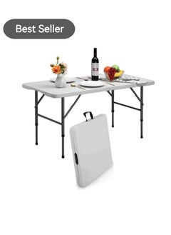 General Foldable Buffet Table White/Black 123x73x60cm  - Image 1
