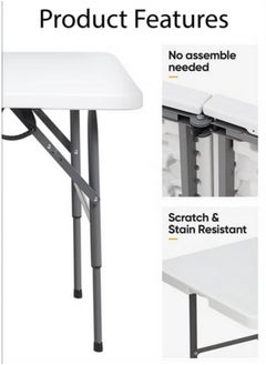 General Foldable Buffet Table White/Black 123x73x60cm  - Image 4