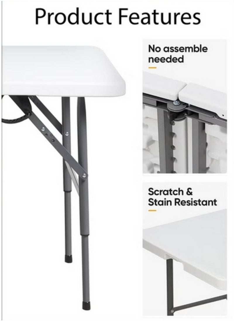 General - Foldable Buffet Table White/Black 123x73x60cm - Image 1