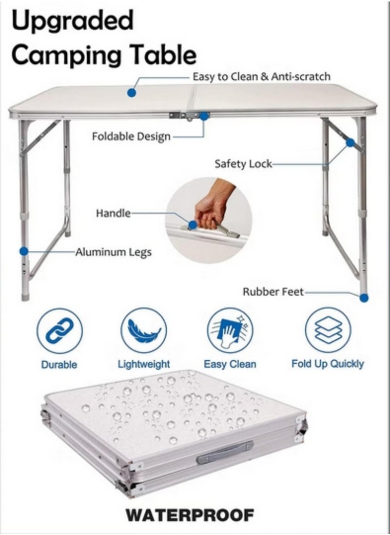 General - Foldable Buffet Table White/Black 123x73x60cm - Image 1