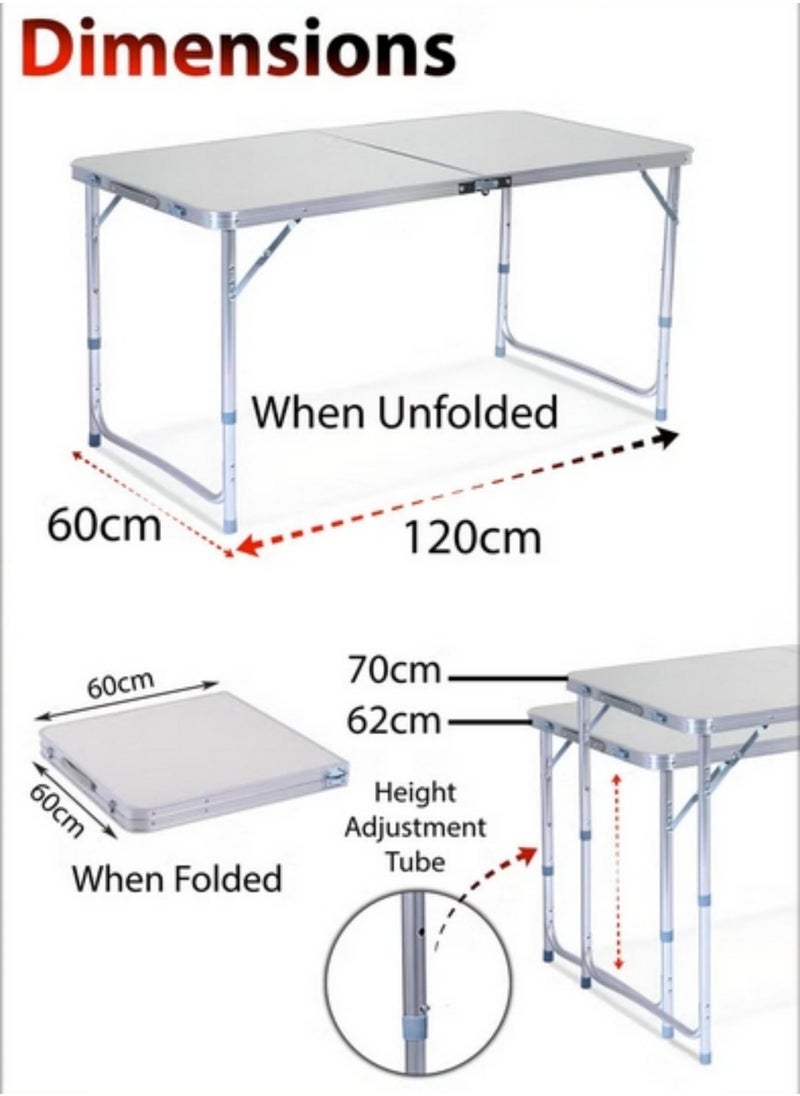 General - Foldable Buffet Table White/Black 123x73x60cm - Image 1
