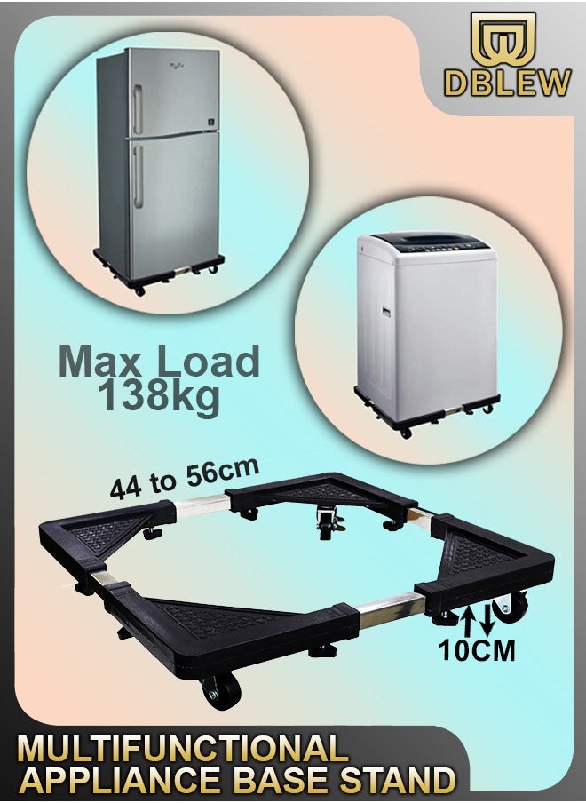 DBLEW - Moveable Heavy Duty Telescopic Washing Machine Multi-Functional Adjustable Base Universal Caster Extendable Appliance Stand For Refrigerators Dishwashers Dryers Furniture Organiser - Image 1