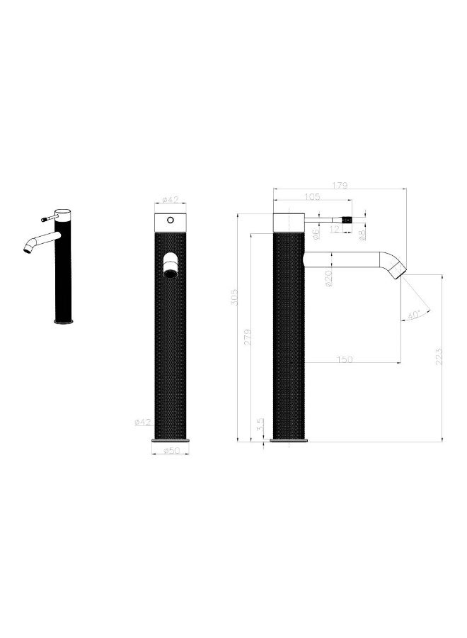 DANUBE HOME Milano Plus Ciro Art Basin Mixer - Brushed Nickel Finish Wash Basin Tap For Lavatory, Washroom Solid Brass Body Faucet Luxury Toilet Fixtures Bathroom Fixtures - Image 2