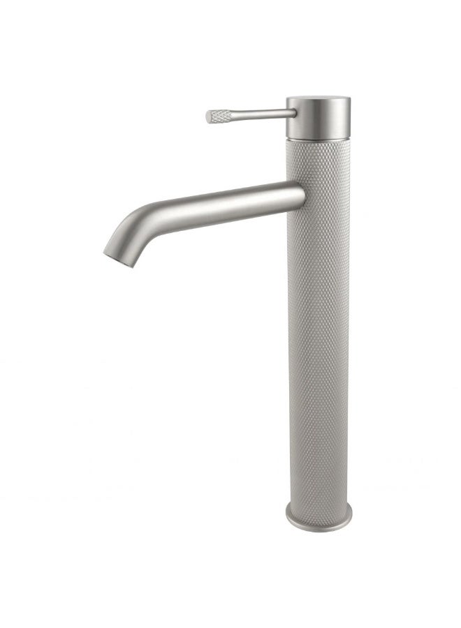 DANUBE HOME Milano Plus Ciro Art Basin Mixer - Brushed Nickel Finish Wash Basin Tap For Lavatory, Washroom Solid Brass Body Faucet Luxury Toilet Fixtures Bathroom Fixtures - Image 1