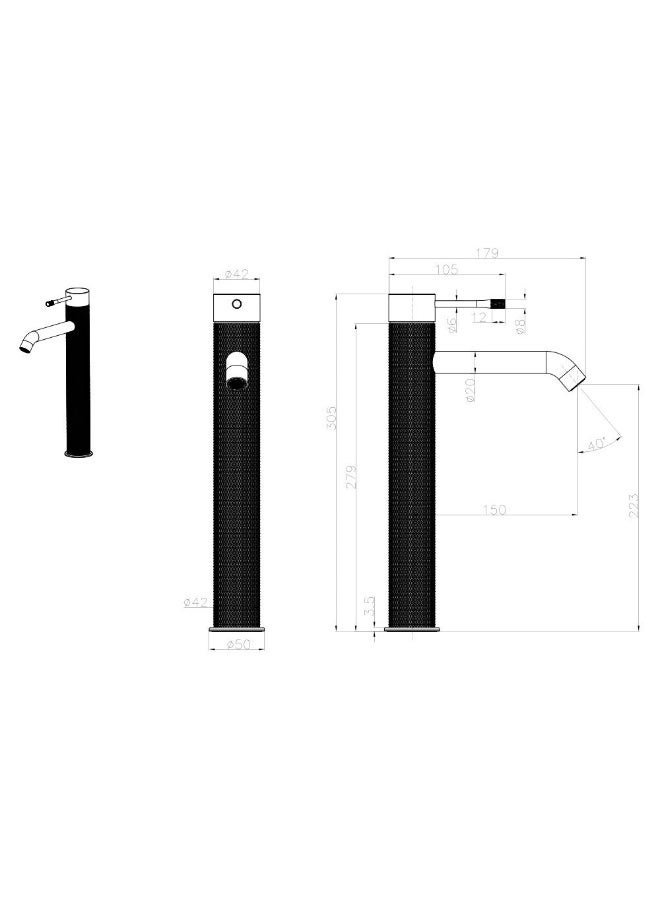 DANUBE HOME Milano Plus Ciro Art Basin Mixer - Brushed Nickel Finish Wash Basin Tap For Lavatory, Washroom Solid Brass Body Faucet Luxury Toilet Fixtures Bathroom Fixtures - Image 3