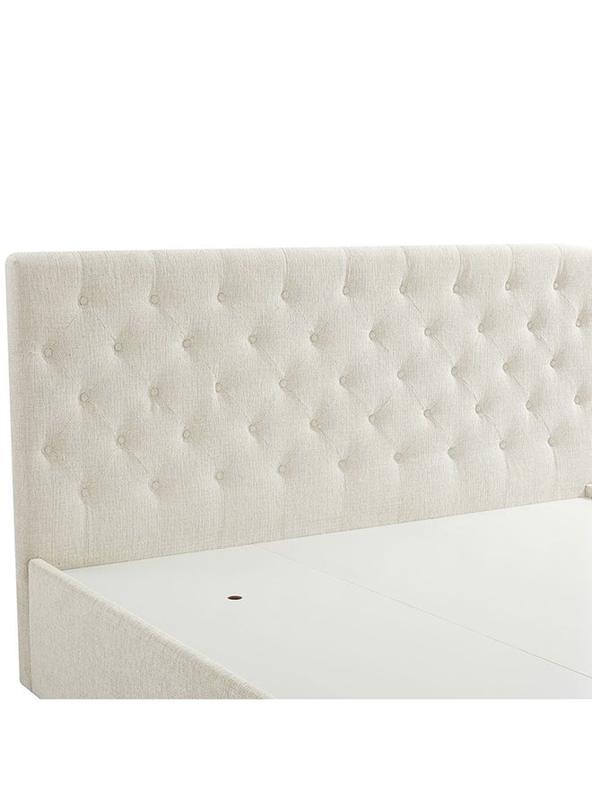 Danube Home Bacia King Bed With 2 Front Drawer Storage Sturdy Modern Design Wooden Double Bed Frame Furniture L 218 x W 191 x H 111 cm Beige - Image 5