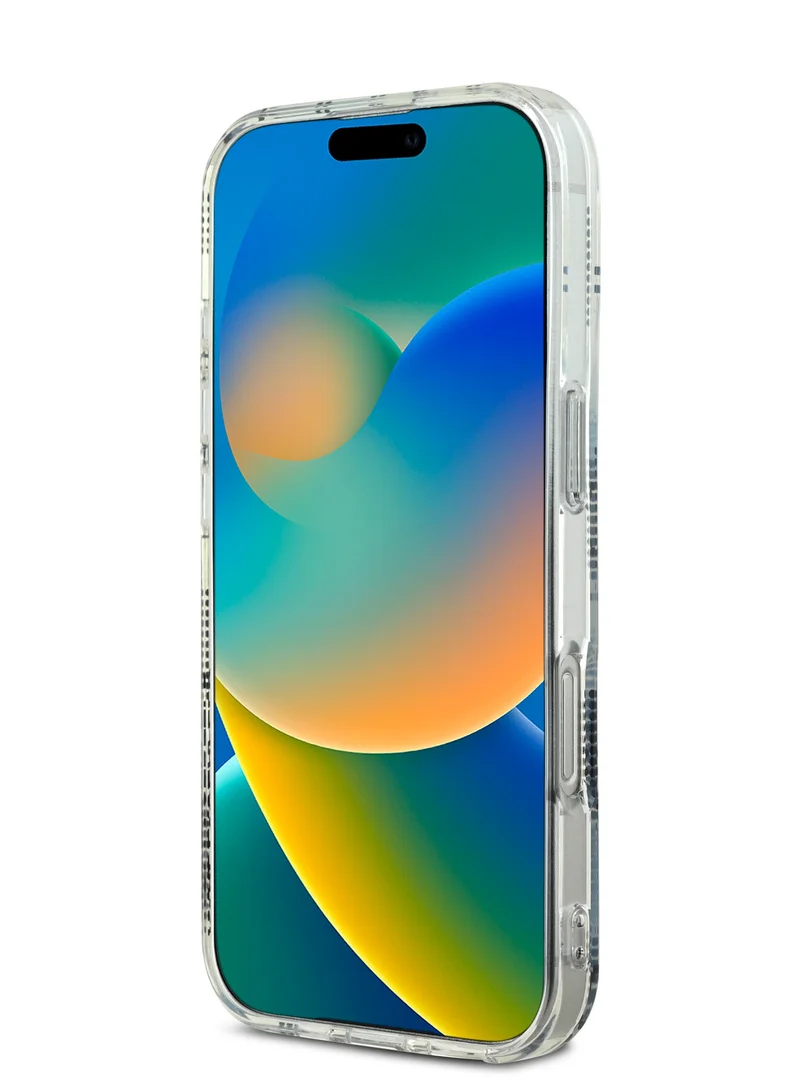 Karl Lagerfeld iPhone 16 Pro Case IML Hard Cover with Electroplated Karl Head & Monogram Design / Drop protection / Slim Profile / Easy Snap-On / Comfortable Grip-Transparent