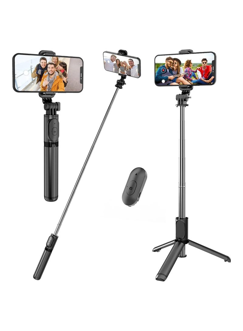 إلترازون Selfie Stick, Extendable Selfie Stick with Wireless Remote and Tripod Stand, Portable, Lightweight, Compatible with iPhone 13/13 Pro/12/11/11 Pro/XS - Image 1