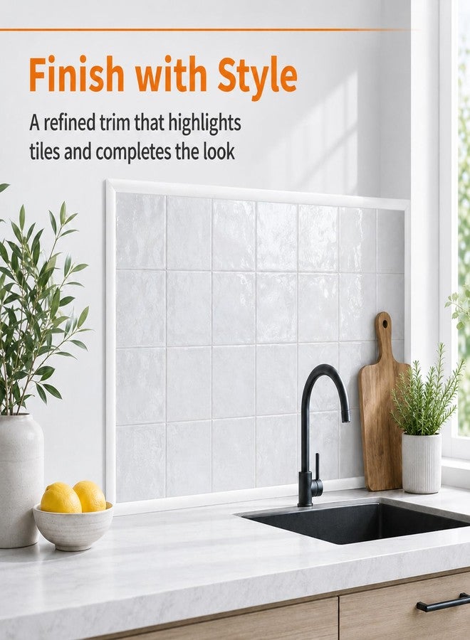 Wowstar 10 Ft Peel & Stick Trim, Flexible & Self-Adhesive Molding for Walls, Edges, Borders, Window Frames, Backsplash Tiles - White - Image 2