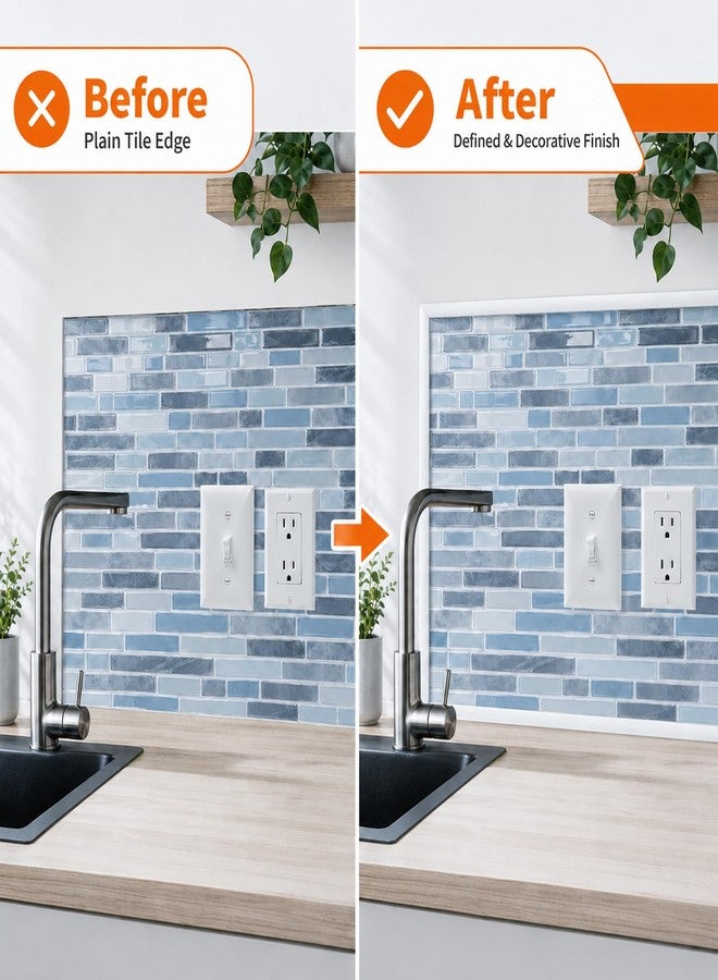 Wowstar 10 Ft Peel & Stick Trim, Flexible & Self-Adhesive Molding for Walls, Edges, Borders, Window Frames, Backsplash Tiles - White - Image 4