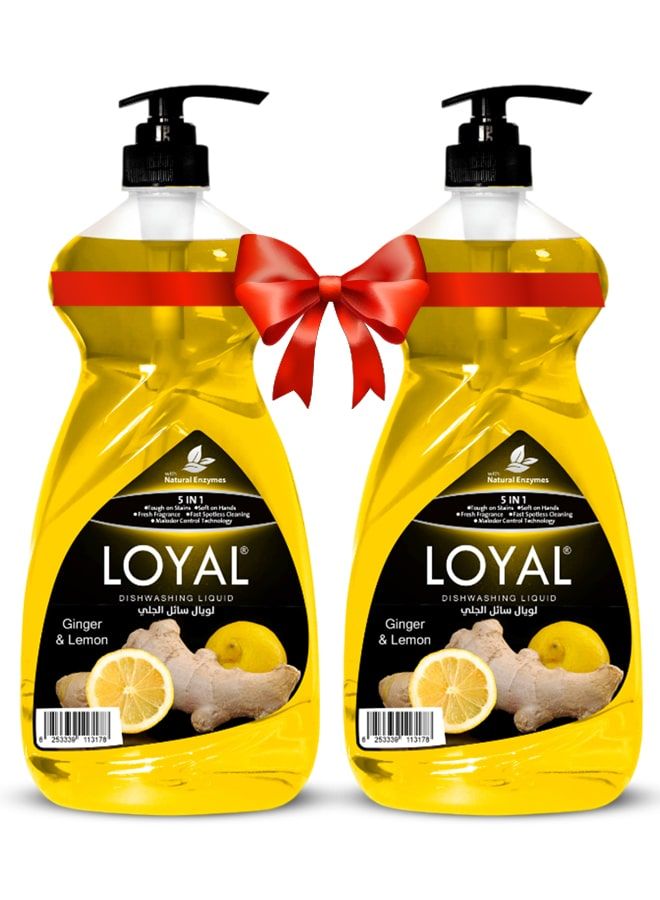 loyal 5 in 1 Dishwashing Liquid - Ginger & Lemon 2x1.5L