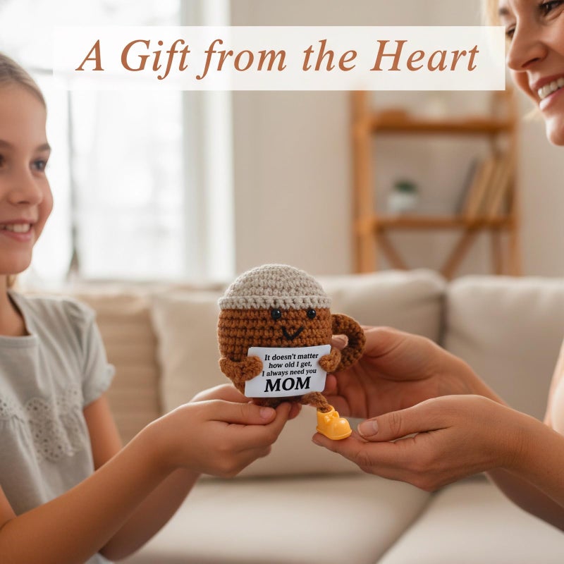 TWPER Birthday Gifts for Mom from Daughter Son Kids, Mothers Day Crochet Coffee Lover Gifts, Cute Funny Small Handmade Presents Meaningful Desk Decor - Image 2