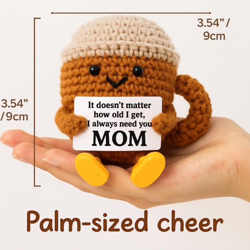 TWPER Birthday Gifts for Mom from Daughter Son Kids, Mothers Day Crochet Coffee Lover Gifts, Cute Funny Small Handmade Presents Meaningful Desk Decor - Image 4