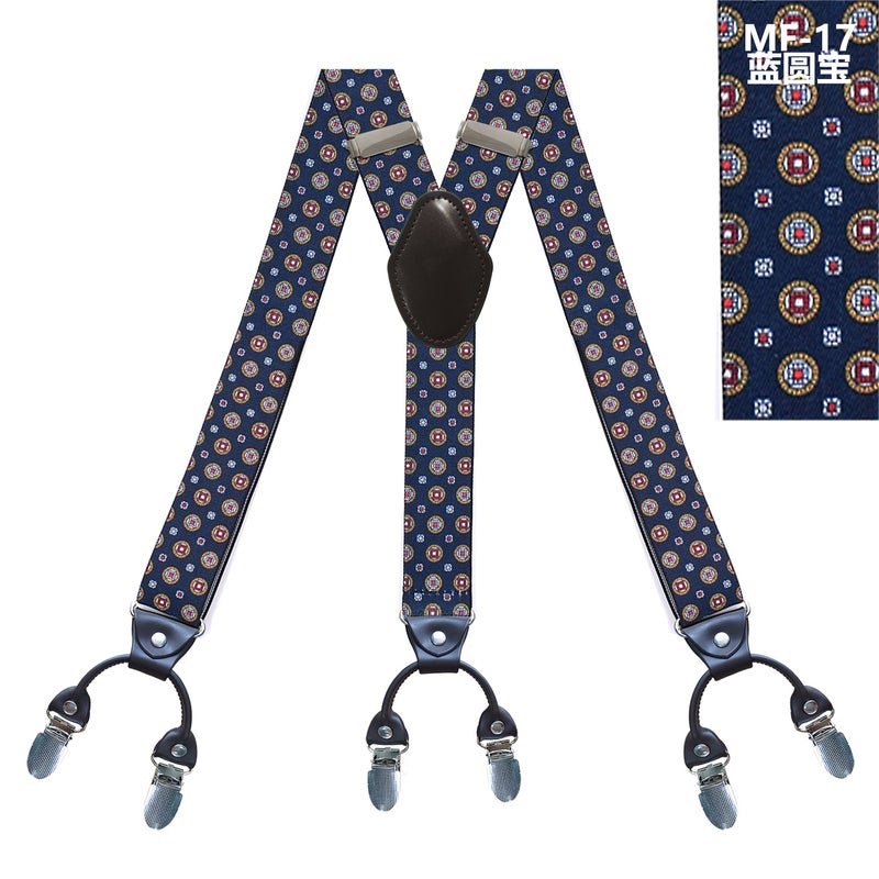 Supply Adult Men'S 6-Clip Suspenders Adjustable Elastic Y-Shaped Men'S Suspenders 98 Colors Optional - Image 1