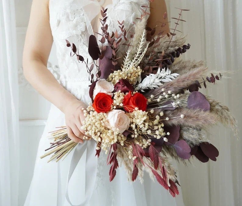 Bluejw H-4 Dried Pampas Grass Bouquet for Wedding Bridal Decor, Natural Dried Flower Arrangement, Dried Plants Decoration - Image 3
