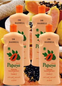 RASHELL 4 Pieces Extract Papaya Whitening Hand And Body Lotion 600ML  - Image 1