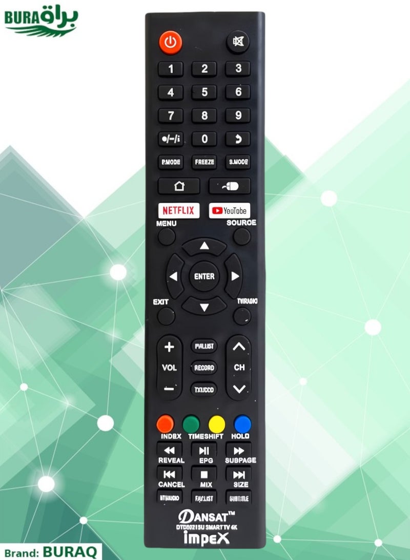 BURAQ Replacement TV RemotRemote Control For Dansat Smart Startrack Onix Grace Felexy Impex G-Ten LCD LEDe Control