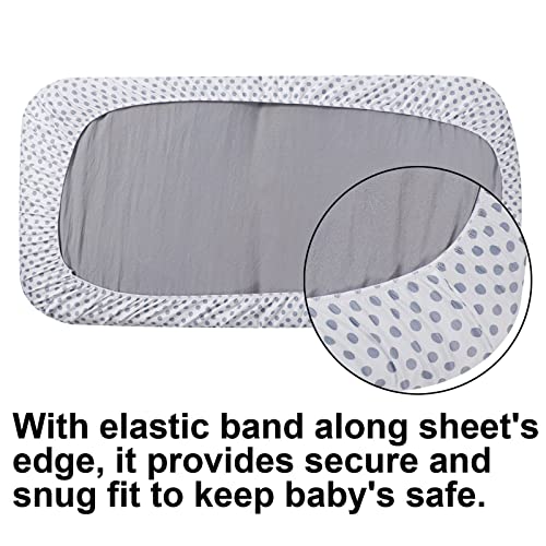 Onacosht Bassinet Sheets for Baby Boy and Girl, Stretchy Breathable Fitted Sheet Universal for Bassinet Cradle Hourglass Oval Rectangle Pad/Mattress, 4 Pack Stripes Dots Chevrons and Stars ﻿ - Image 5