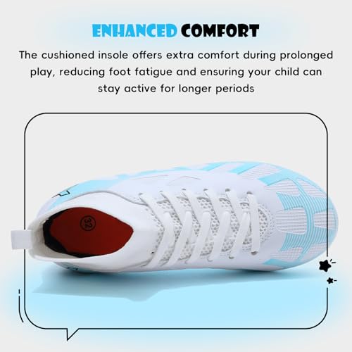 WOwallet Boys Soccer Cleats Girls Kids Football Shoes Athletic Outdoor Soccer Shoes for Baseball Cleats Softball Cleats Professional Training Sneaker Football Boots - Image 3