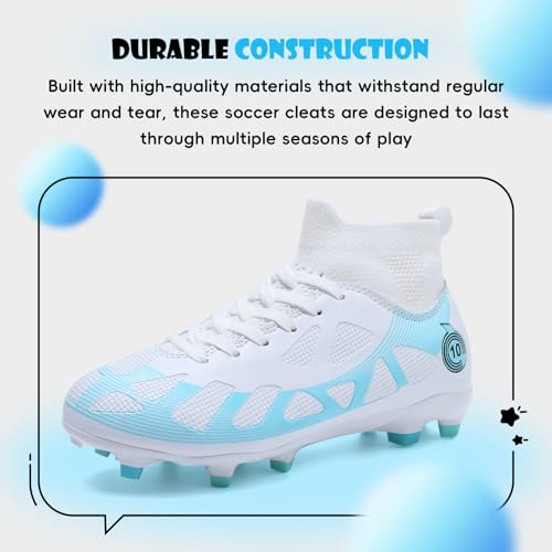WOwallet Boys Soccer Cleats Girls Kids Football Shoes Athletic Outdoor Soccer Shoes for Baseball Cleats Softball Cleats Professional Training Sneaker Football Boots - Image 2