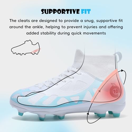 WOwallet Boys Soccer Cleats Girls Kids Football Shoes Athletic Outdoor Soccer Shoes for Baseball Cleats Softball Cleats Professional Training Sneaker Football Boots - Image 4