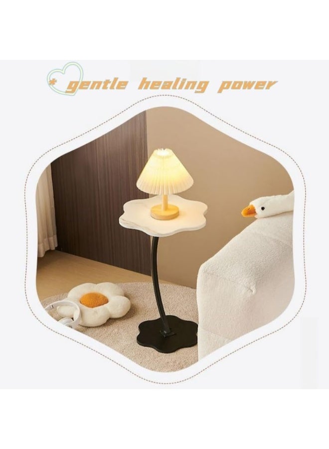 ديكور هيلز طاولة جانبية بيضاء على شكل حرف C للأريكة والسرير، طاولة قهوة مدمجة بسطح مقاوم للماء والصدأ، تصميم موفر للمساحة، سهلة التركيب، طاولة جانبية عصرية لغرفة المعيشة وغرفة النوم والمكتب - Image 4