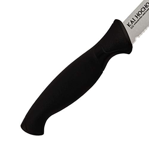 Kai Stainless Steel Kitchen and Vegetable Knife Plain and Serrated Blade Set, 2-Piece, Black - Image 5
