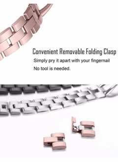 Y&D Stainless Steel Metal Diamond X-shape Bracelet Watch Band for Apple 4 Iwatch SE Series, Adjustable Replacement Strap Wristband Jewelry Accessory  - Image 3