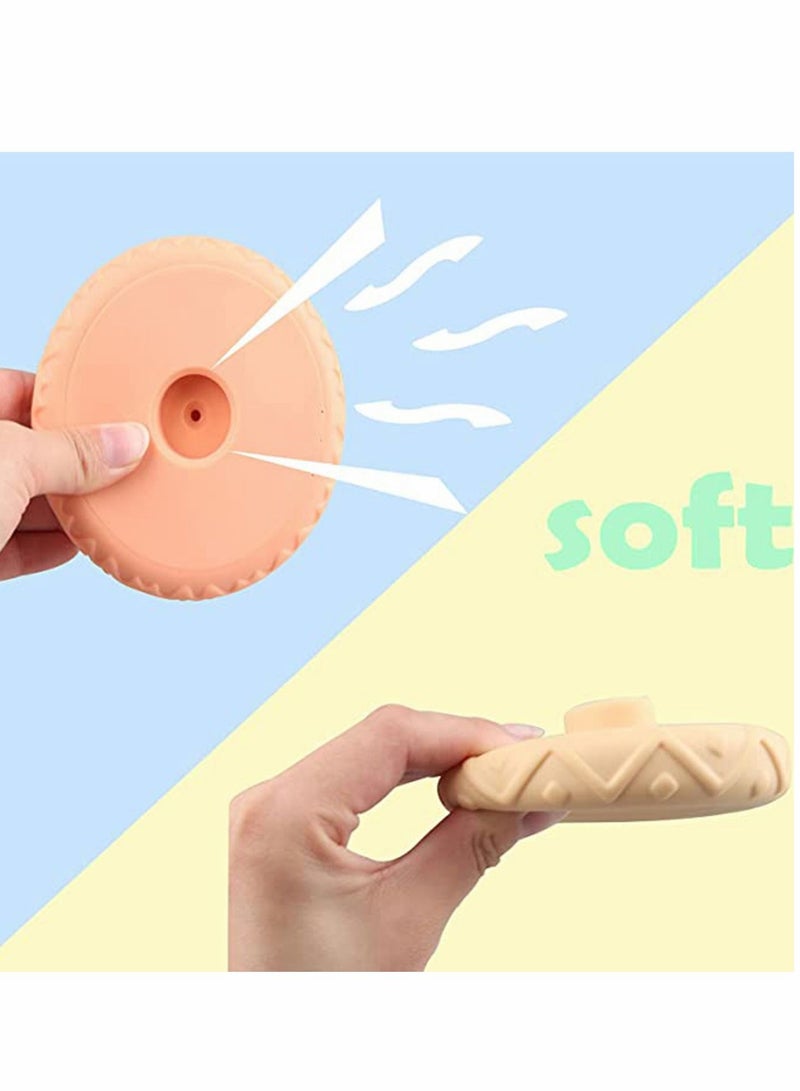 SYOSI Stacking & Nesting Rings Toy, Soft Circle Stacker, 8 Pcs Soft Building Rings Stacker, Teethers, Squeeze Play with Letter, Toddler Learning Toys for 6 Month Old Boys Girls - Image 2