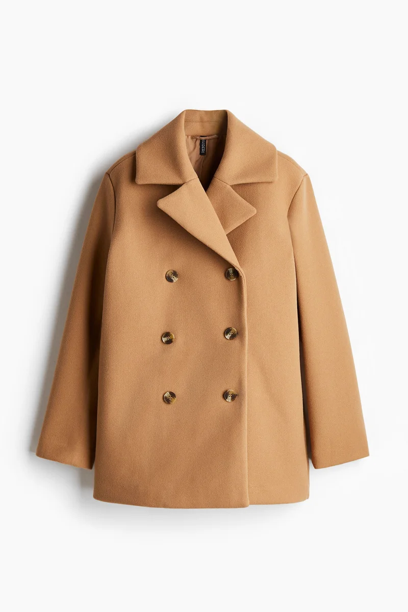 اتش اند ام Double-Breasted Felted Coat