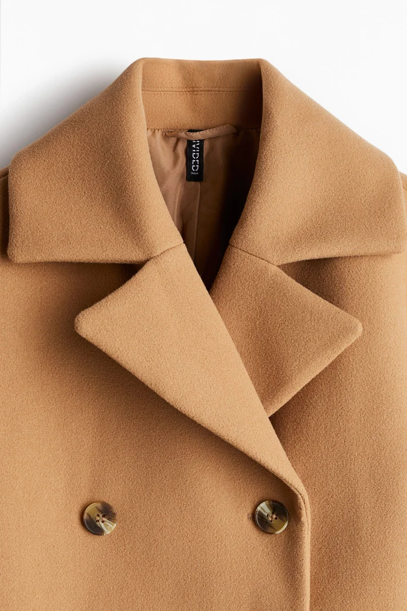 اتش اند ام Double-Breasted Felted Coat