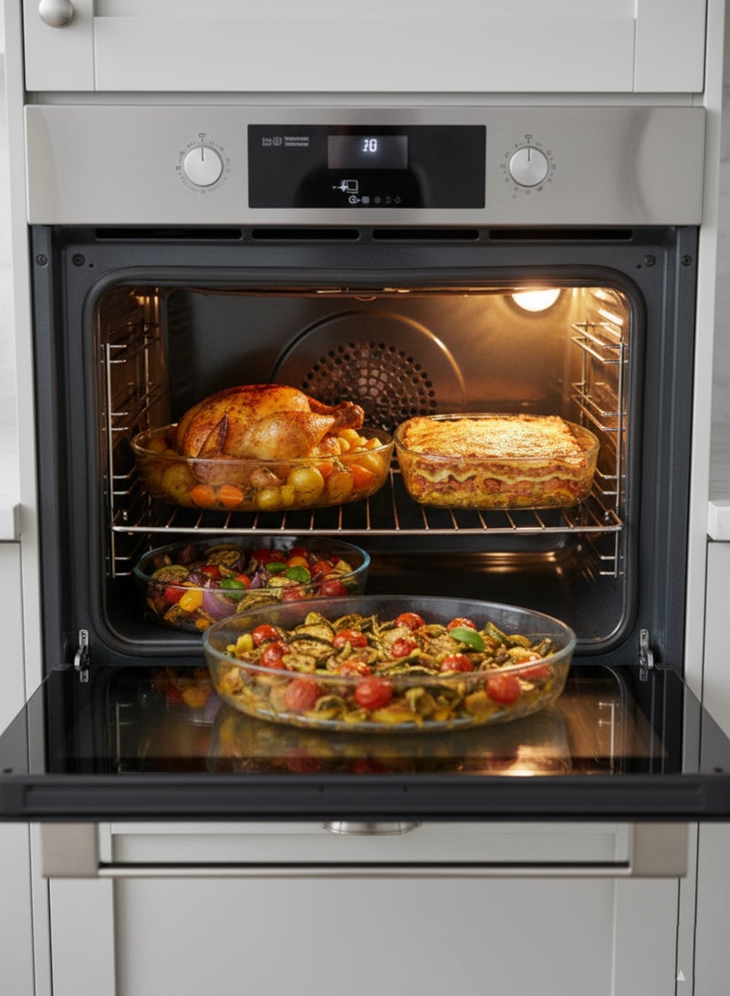 باصرة طقم صواني فرن زجاجية بيضاوية 3 قطع - Image 5