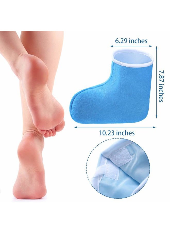 Geyoga Paraffin Wax Mitts for Hand and Feet Paraffin Mitts and Booties Terry Cloth Booties Essential Oil Gloves for Hand Foot Care Spa Pedicure Thermal Treatment Wax Accessories(Blue) - Image 3