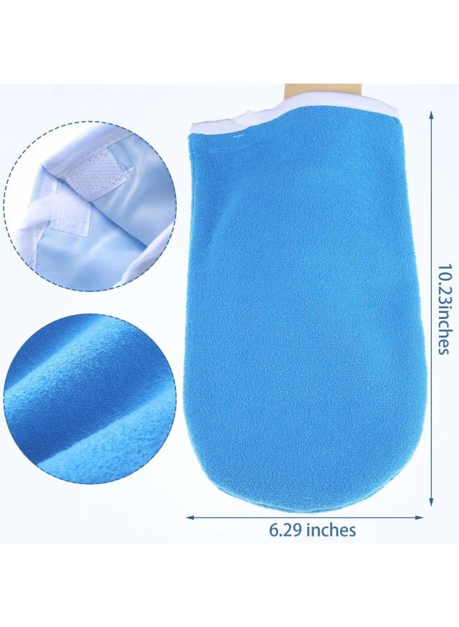 Geyoga Paraffin Wax Mitts for Hand and Feet Paraffin Mitts and Booties Terry Cloth Booties Essential Oil Gloves for Hand Foot Care Spa Pedicure Thermal Treatment Wax Accessories(Blue) - Image 2