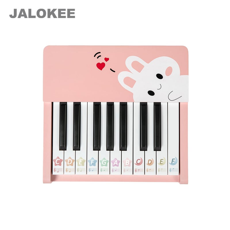 JALOKEE Kids Piano Keyboard, 18 Keys Digital Piano for Kids, Mini Music Educational Instrument Toy, Wood Toy for Toddlers Girls Boys (Pink) - Image 4