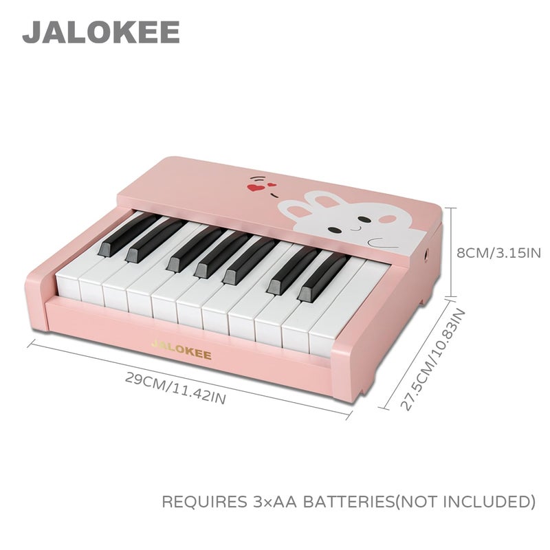 JALOKEE Kids Piano Keyboard, 18 Keys Digital Piano for Kids, Mini Music Educational Instrument Toy, Wood Toy for Toddlers Girls Boys (Pink) - Image 3
